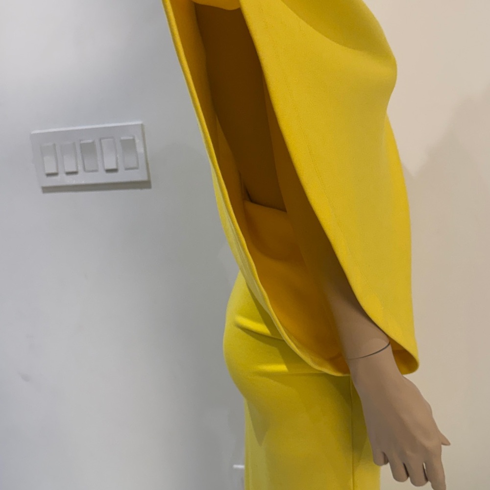 Loewe Yellow Dress asymmetric cotton blend sz 4 - Picture 4 of 16